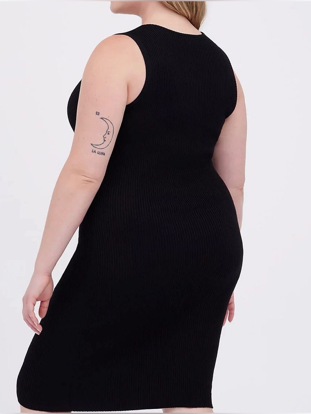 Torrid Deep Black Sleeveless Ribbed Dress Stretchy, Soft, NWT 2X - Picture 2 of 13